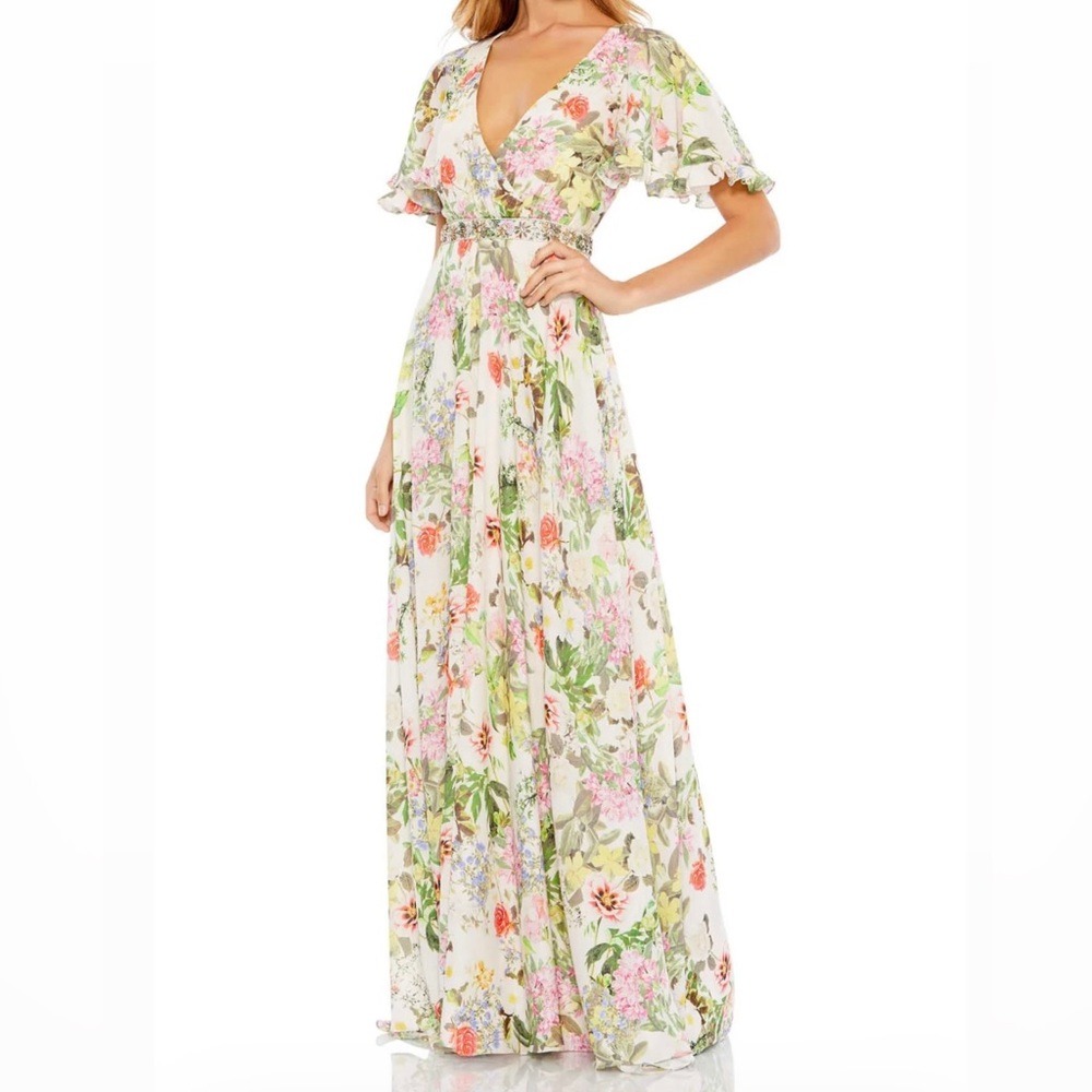 Mac Duggal 9079 Floral Maxi Dress